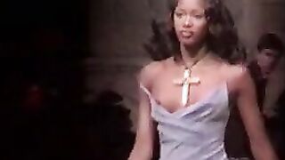 Naomi Campbell Runway Tit Slip