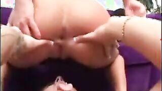 Whore Shits Ass Cum Into Girl's Mouth