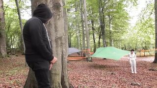 Creampie with a stranger at the camping