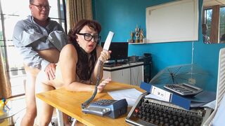 Office domination. Boss fucks his employee. Close-up of pussy. Fuck the nude secretary. Chapter 3