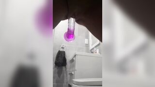 Perfect Bodied Milf Fucks a Dildo in Doggystyle in The Shower