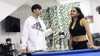 My stepSister Wants to Learn to Play Billiard and I Will Teach Her in Exchange for Sex.