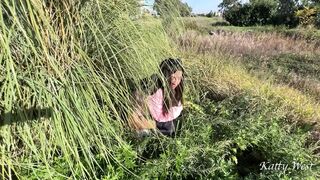 Caught a Pissing Girl in the Bushes and Took Her to the Mountains to Fuck