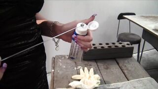 Cruel girl next door teenie dominatrix enjoys tormenting his cock with a sadistic catheter handjob