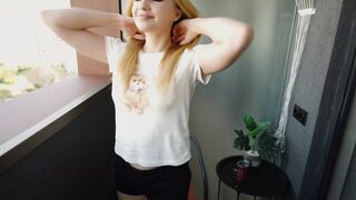 Stepsister Got Caught Smoking and Didn't Mind Getting Fucked in Ass and Pussy