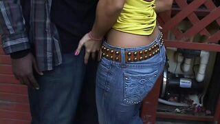 Bored MILF invited her black neighbor! He almost destroyed her tight ass with his stick!