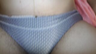 Rubbing stepsister’s pussy through her panties until she cums