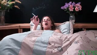 Horny BBW Smoking Stepmother and Stepson Surprise Each Other