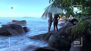 voyeur spy, nude couple having sex on public beach - projects