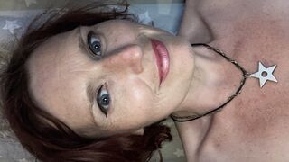 Mommy clit piercing started stinging, so she changes it after starting to masturbate