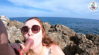 quicky on the beach! huge load on the face