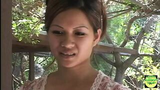 Asian Brunette Offers Her Hairy Kitty to a Guy to Boredom