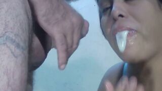 Latina Suck & Fuck - Sucking Big Load of Hot Cum