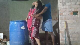 My school friend's mother was working at home and I hid behind her and caught her and had sex with my friend's mother.
