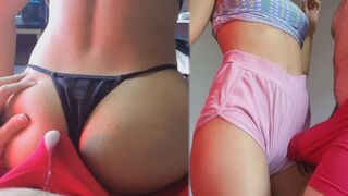 CUMSHOT in underwear, buttjob grinding clothed orgasm