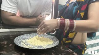Brother in Law Put Wheat Flour on Sister in Law Blouse and Fuck Her Pussy Hard