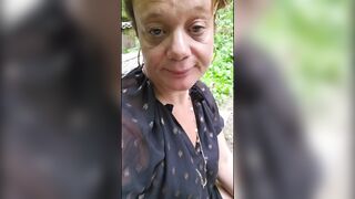 I caress myself in the woods and get surprised by a stranger I decide to suck him thoroughly like a good milf