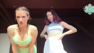 Me and Eslunalove look absolutely smoking in our super tight fitting figure hugging gym attire