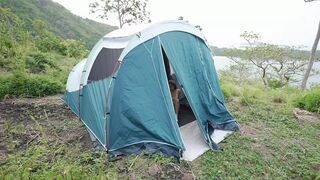 Had Fun with a Stranger's Big Dick in Tent While My Husband Was Away