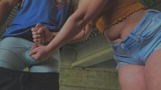 Ballbusting Blowjob with a Home-less Man