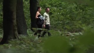 Brunette bitch fucking in the woods