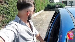 Tommy Drives and She Gives Him a Blowjob Then They Stop to Fuck