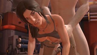 Lara Croft takes a giant cock in the ass : Tomb Raider Parody