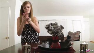 Skinny Teen Faye with Stocking Fucked in the Kitchen by Step Father