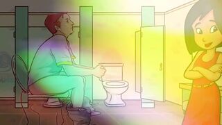 AUDIO ONLY - Gay bathroom dirty talk, straight male gets shemale JOI