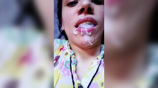 Messy Cum Mouthful