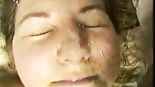 Fat Chick Scrunches Face While Getting Facial