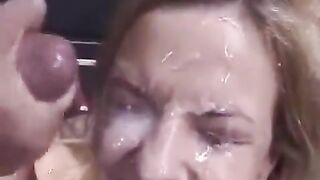 Amateur Slut Gets Her Face Cum Frosted