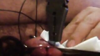 Guy With Zip-Tied Cock To Board Removes 3 Hammered In Nails