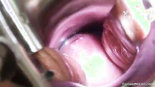 Big-Titted Nurse Spreads Pussy At Gyno 