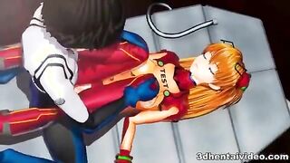 Cute 3D Gal Gets Mouth And Vag Fucked
