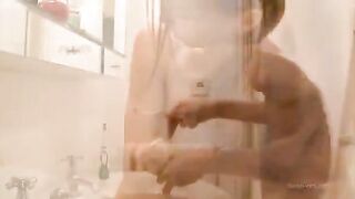 Naked Babe Washes At Bathroom