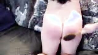 Spanking Her Ass Red With A Little Brush