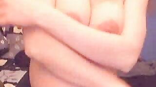Preggy Girl Shows Off Amazing Tits 
