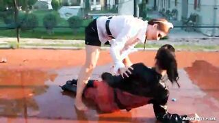 Kinky Babes Pour One Another With Bottled Water