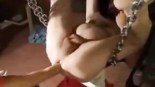 Bearded man loves ass fisting up to the elbow