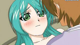 Cute Blue-Haired  Toon Babe's  Snatch Gets Nailed 