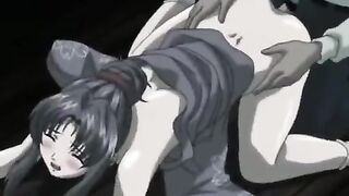 Cruel guy penetrates gal in ass and nub