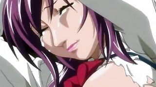 Moistened pussy stretched with cock