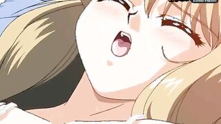 Blonde hentai nympho gets her boobs licked before she takes huge dick in her pussy