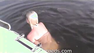 Skinny Blonde Whore Cums Over Secret Self-Pleasuring Session In The Lake