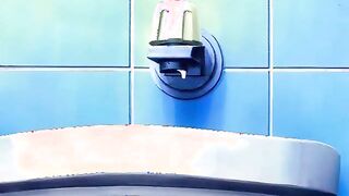Hentai maid taking bath and self masturbating