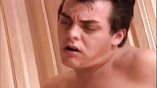 Hot redhead fucks and takes a cumshot