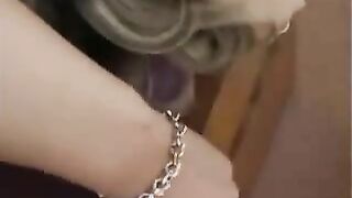 HUGE tittied german blonde fucks and gets a cumshot on her tits
