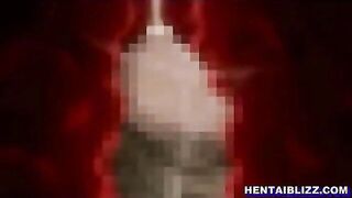 Busty hentai ass and pussy double fucked in front of her boyfriend