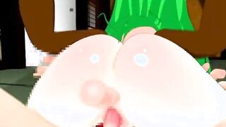 3D hentai girl cutie riding shemale cock and threesome fucking